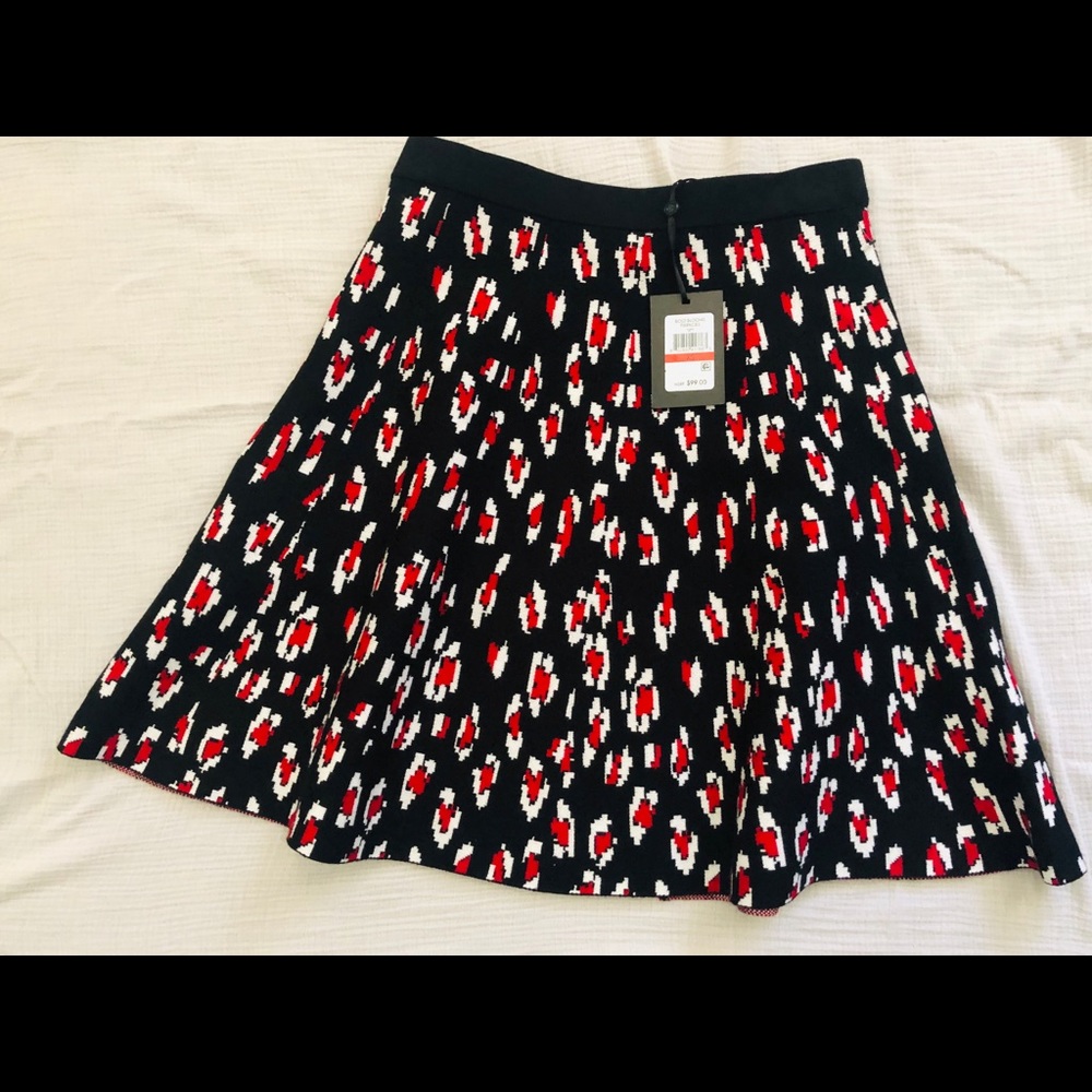 DKNY | Leopard-Print A-Line Skirt | NWT | XS